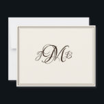 Klassisches Monogramm Ecru & Sepia-Geblüht Skript Dankeskarte<br><div class="desc">Elegante,  berufliche Ecru &Sepia Blühte Skript mit Monogramm Wohnung Dankeschön-Karte gibt eine sehr klassische alte Welt Gefühl. Ideal für Geschäftskorrespondenz. Das sind flache Mitteilungskarten. Wenn Sie geklappte Karten gewollt haben,  gehen Sie zum unteren Ende der Seite,  wo es steht "Transfer dieses Design" und wählen Sie Geflossen danke Karte.</div>