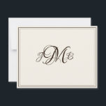 Klassisches Monogramm Ecru & Sepia-Geblüht Skript Dankeskarte<br><div class="desc">Elegante,  berufliche Ecru &Sepia Blühte Skript mit Monogramm Wohnung Dankeschön-Karte gibt eine sehr klassische alte Welt Gefühl. Ideal für Geschäftskorrespondenz. Das sind flache Mitteilungskarten. Wenn Sie geklappte Karten gewollt haben,  gehen Sie zum unteren Ende der Seite,  wo es steht "Transfer dieses Design" und wählen Sie Geflossen danke Karte.</div>
