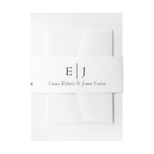 Klassisches Monogramm-Einladungs-Bauchband mit Grü Einladungsbanderole