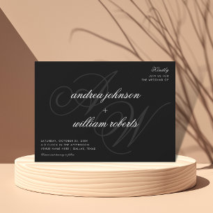 Klassisches Monogramm formales Elegantes Foto Hoch Einladung
