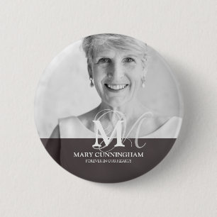 Klassisches Monogramm-Foto Button
