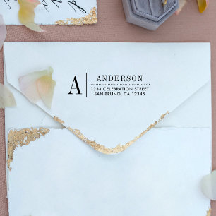 Klassisches Monogramm Fuchsia - Erste Rücksendea Permastempel