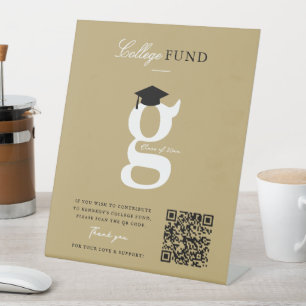 Klassisches Monogramm Gold 'G' Abschluss College F Sockelschild