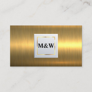 Klassisches Monogramm Gold Metallic Visitenkarte