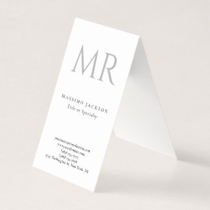 Klassisches Monogramm Grau Weiß Minimalistisch Sch Visitenkarten