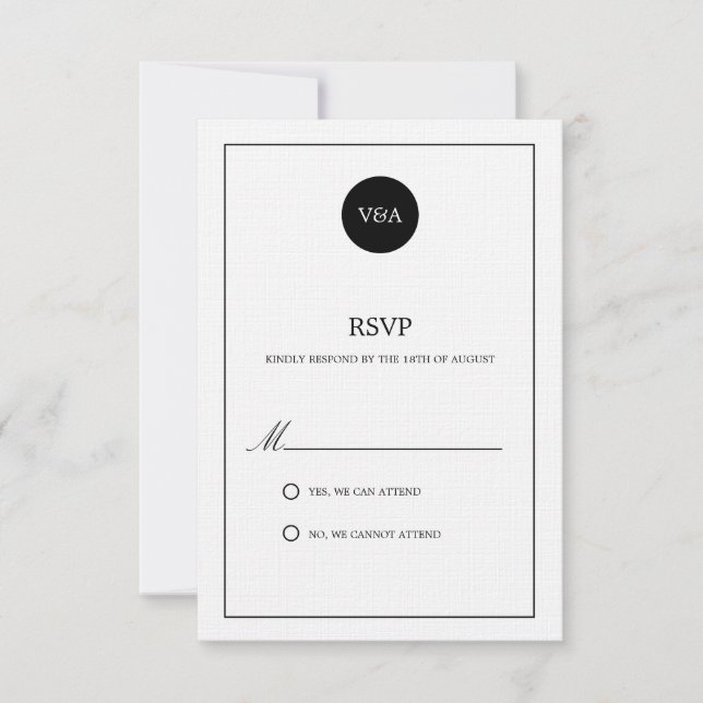 KLASSISCHES MONOGRAMM | HOCHZEIT RSVP KARTE (Vorderseite)