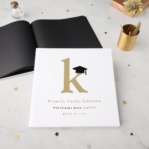 Klassisches Monogramm K und Abschlussmütze Abschlu Gästebuch