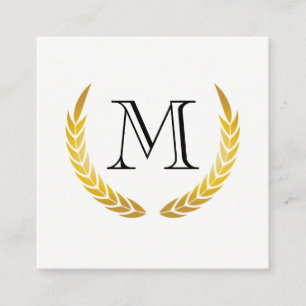 Klassisches Monogramm mit Chic Decorative Elements Quadratische Visitenkarte
