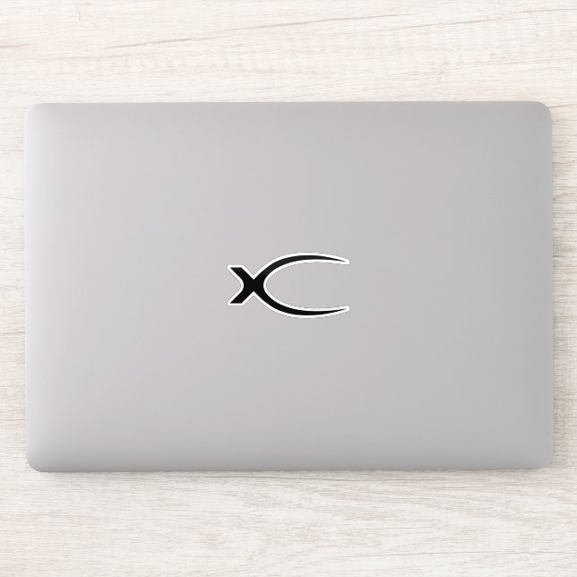 Klassisches Monogramm mit dem Buchstaben X Aufkleber (Computer)