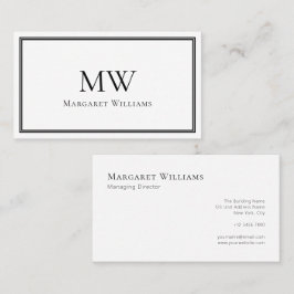 Klassisches Monogramm mit zwei Buchstaben Beruflic Visitenkarte