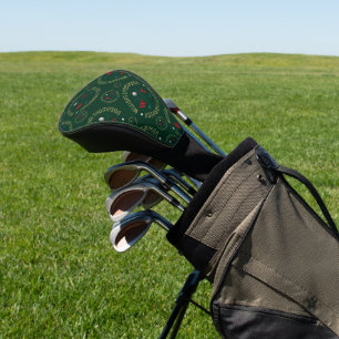 Klassisches Monogramm Muster für Golfspieler Grün Golf Headcover