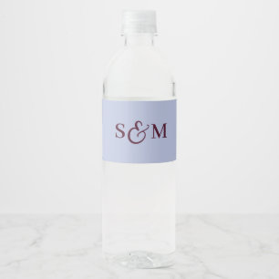 Klassisches Monogramm-Skript-Ampersand-Hochzeit Wasserflaschenetikett