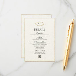 KLASSISCHES MONOGRAMM UND ROMANTISCHE KALLIGRAFISC BEGLEITKARTE