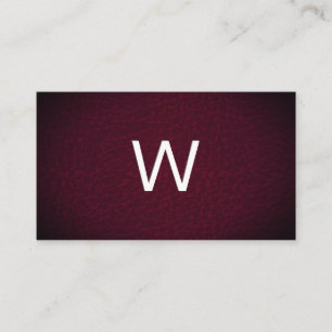 Klassisches Monogramm Vignette Leder Visitenkarte