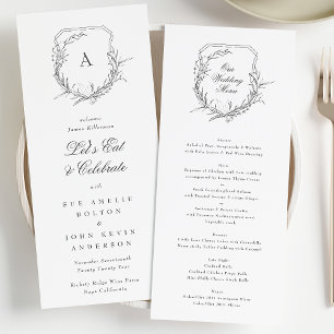Klassisches Monogramm Wappen Unsere Hochzeit Menükarte
