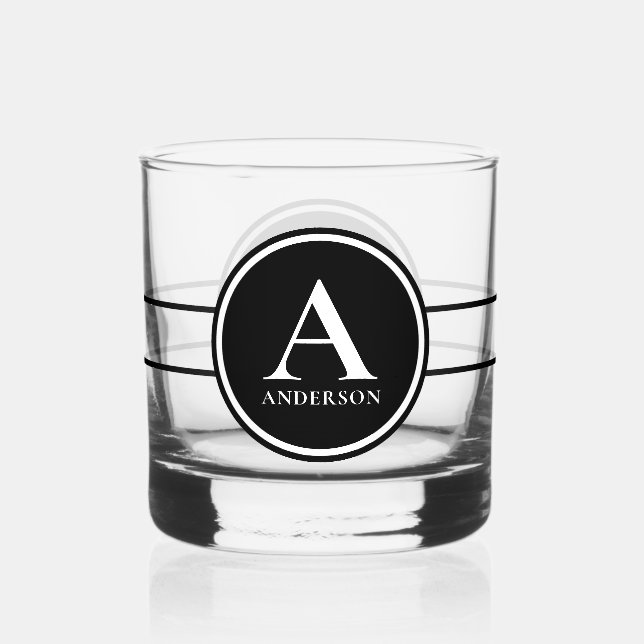 Klassisches Monogramm Whiskey-Glas Whiskyglas (Vorderseite)