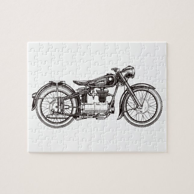 Klassisches Motorrad III Puzzle (Horizontal)