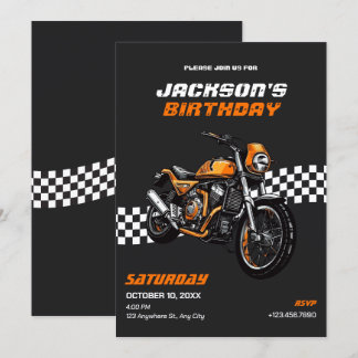 Klassisches Motorrad zum Geburtstag Einladung