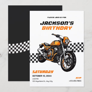 Klassisches Motorrad zum Geburtstag Einladung