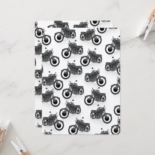 klassisches Motorradmuster (Vorderseite/Rückseite Beispiel)