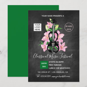 Klassisches Musikfestival Kreidetafel-Einladung Einladung