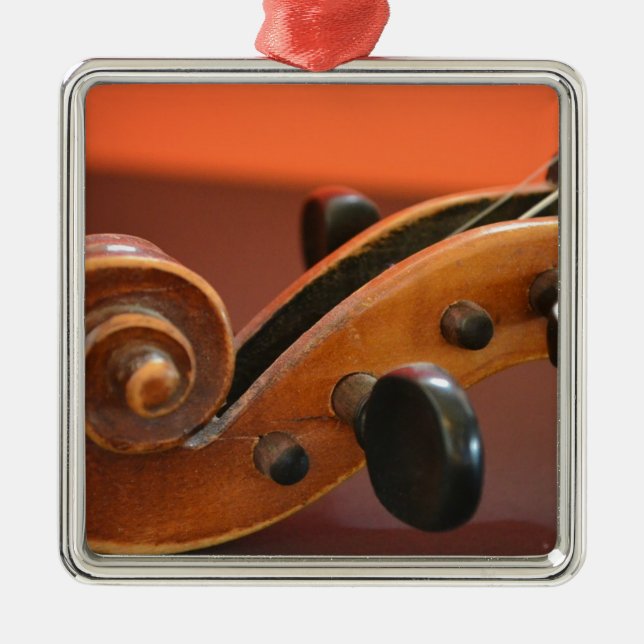 Klassisches Musikinstrument für Violine Silbernes Ornament (Vorne)