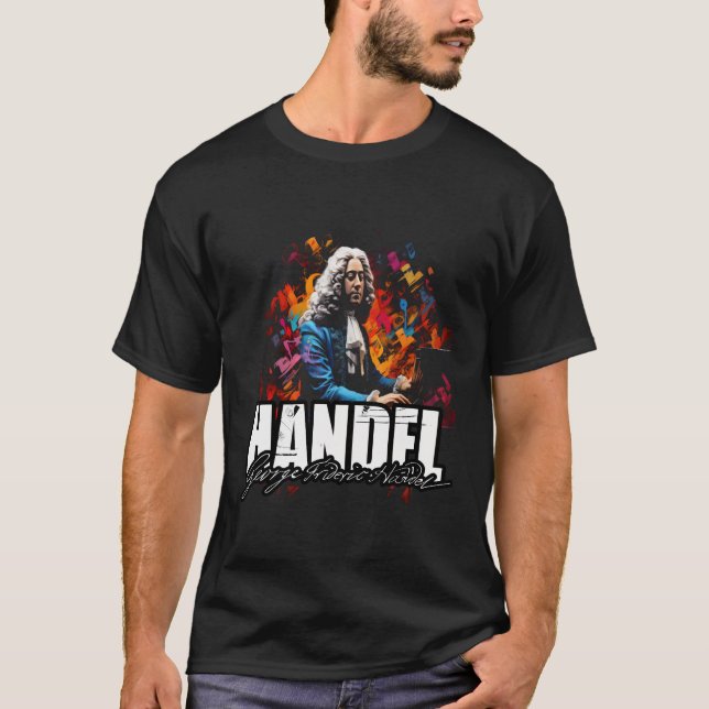 Klassisches Musikpiano George Frideric Händel T-Shirt (Vorderseite)