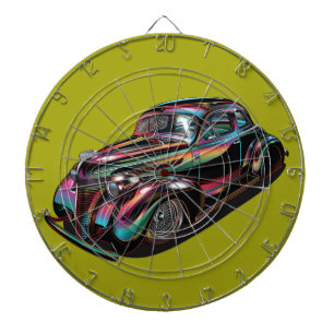 Klassisches Muskelauto Dartscheibe