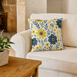 Klassisches Muster der mediterranen Blumenkunst Kissen