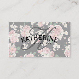 Klassisches Muster für Vintage Blume mit Bogentext Visitenkarte