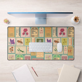 Klassisches Muster Retro Design Briefmarke und Tic Schreibtischunterlage