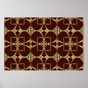 Klassisches, nahtloses geometrisches Muster auf br Poster