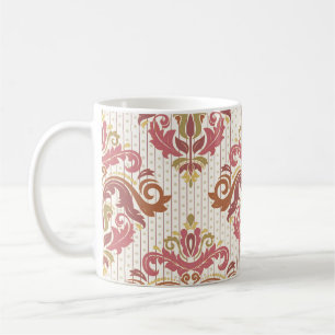 Klassisches nahtloses Muster. Farbige Damast-Orien Kaffeetasse