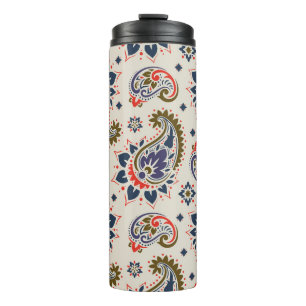 Klassisches nahtloses Paisley-Musterdesign. Thermosbecher
