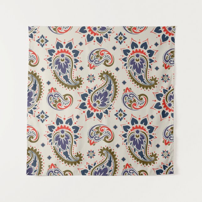 Klassisches, nahtloses Paisleydesign. Wandteppich (Vorderseite)