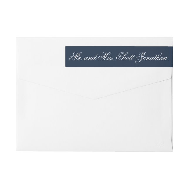 Klassisches Navy Blau Elegante Kalligrafie Minimal (Rückseite)