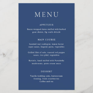 Klassisches Navy-Blau Elegantes Budget-Hochzeitsme Flyer