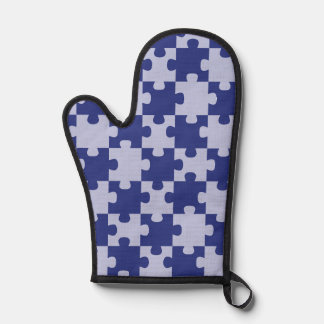 Klassisches Navy Blau Puzzle Teil Nahtlos Ofenhandschuh