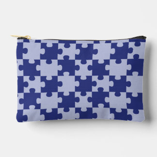 Klassisches Navy Blau Puzzle-Teil Nahtlos Zubehörtasche