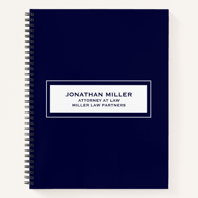 Klassisches Navy Blue Notebook - individualisierba Notizbuch (Vorderseite)