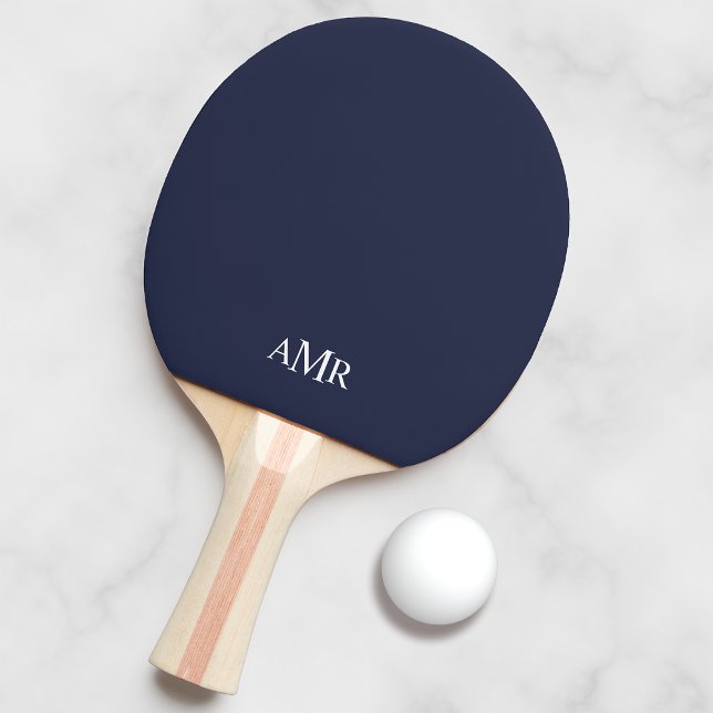 Klassisches Navy Blue Personalisiert Monogram Tischtennis Schläger (Von Creator hochgeladen)