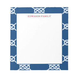 Klassisches Navy-Nautical-Knot-Muster Notizblock