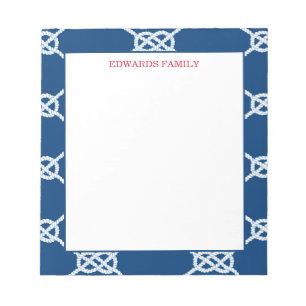 Klassisches Navy-Nautical-Knot-Muster Notizblock