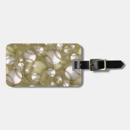 klassisches neues über Vintages Baseballmuster Gepäckanhänger