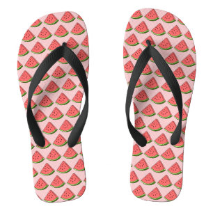 Klassisches Niedlich Chic Pink Watermelon Slice Mu Flip Flops