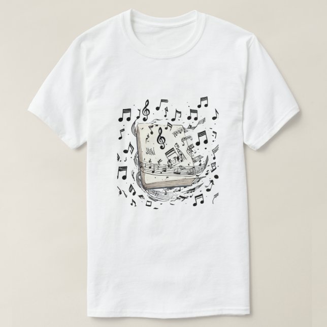 Klassisches Notenbuch T-Shirt (Design vorne)