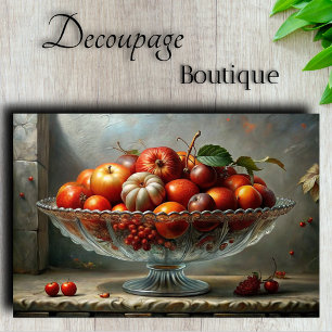 Klassisches Obstschalen-Stillleben-Decoupage Seidenpapier