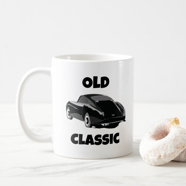 Klassisches Oldtimer-Auto Kaffeetasse (Mit Donut)