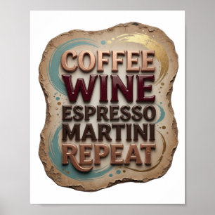 Klassisches Orange KAFFEE WEIN ESPRESSO MARTINI WI Poster