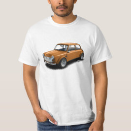 Klassisches orange Miniauto auf weißem T - Shirt